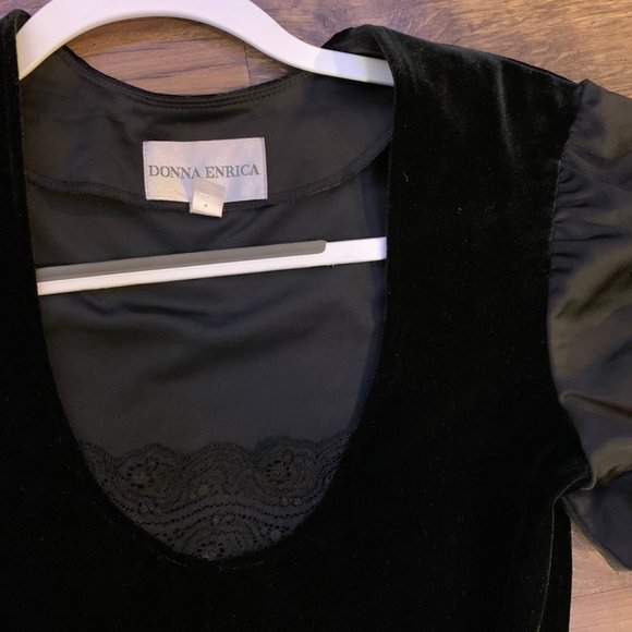 Vintage Donna Enrica Velvet Lace Dress - Picture 2 of 6